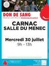 30 juillet - don du sang - salle du menec Carnac