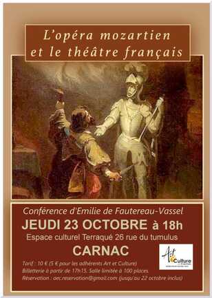 Conférence Littérature et Musique: "L'Opera mozartien et le théâtre français"