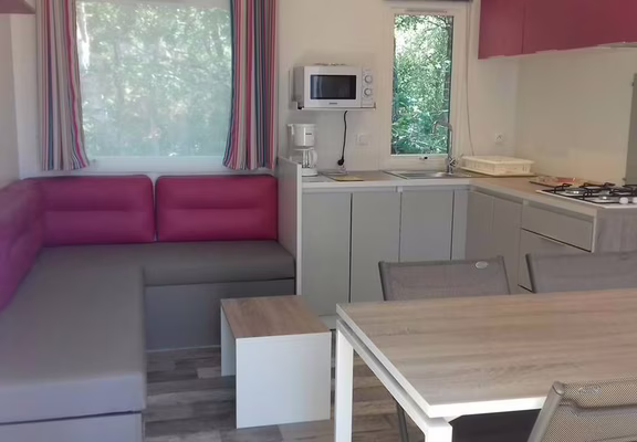 pièce de vie mobil home 3 chambres 2017-camping kergo-carnac-morbihan