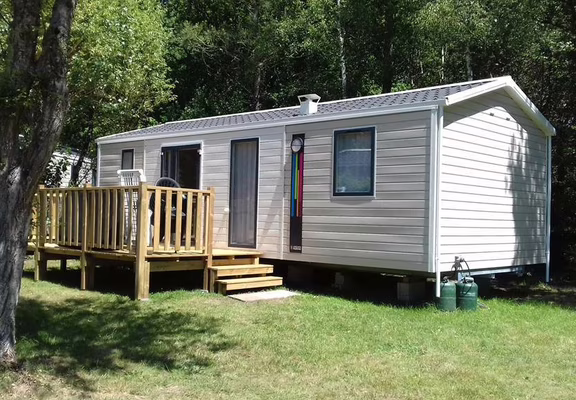 mobil home neuf 3 chambres, carnac, morbihan, camping de kergo
